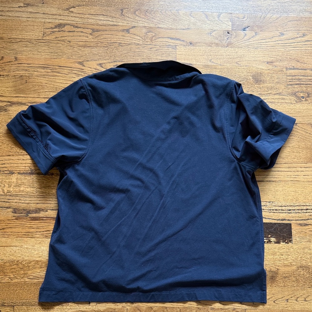 Athleta XL Navy V-Neck Short Sleeve Blouse - Picture 3 of 4
